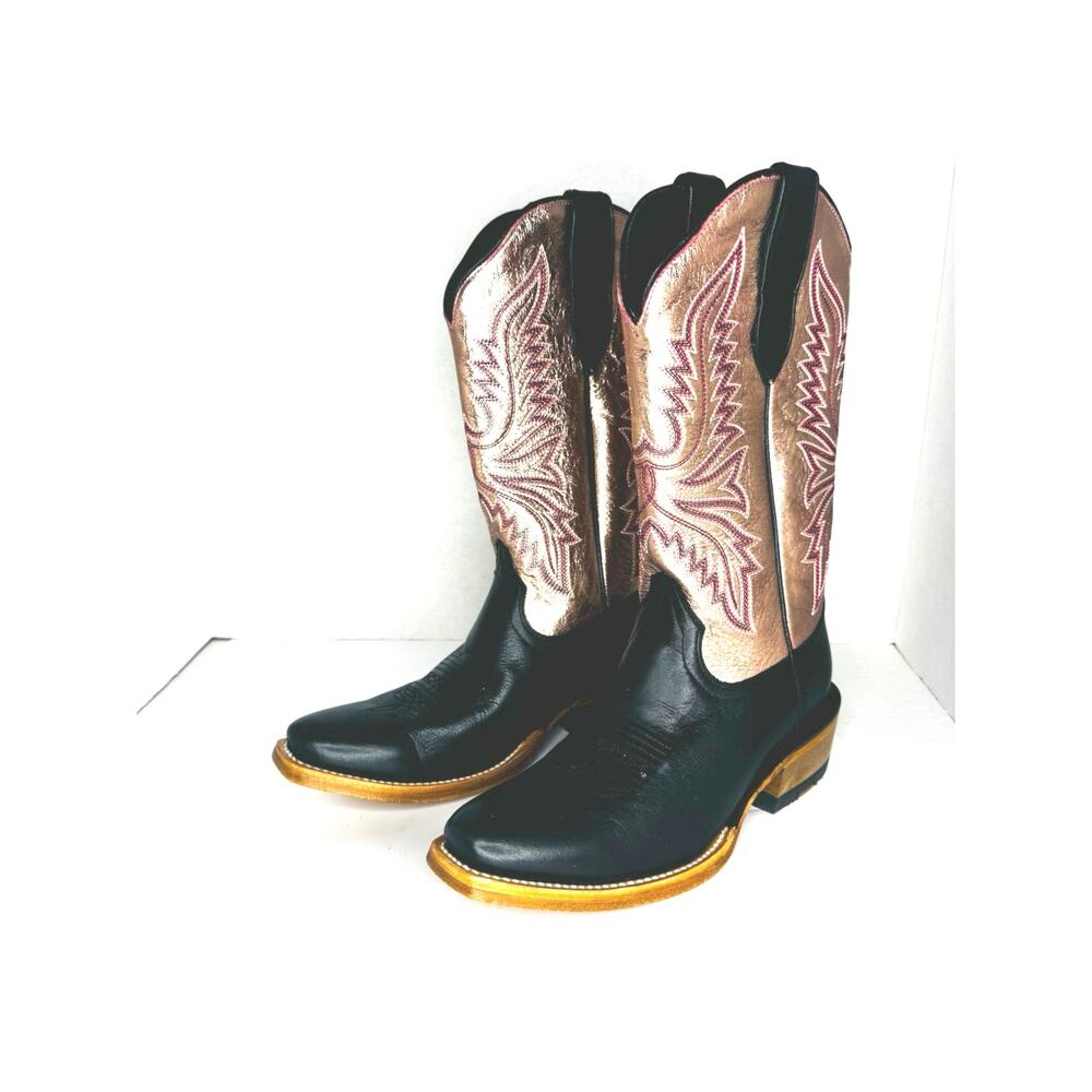Ariat Futurity Flash Midnight Black Rose Gold Western Cowboy Boots Women’s 7.5B - Picture 8 of 10